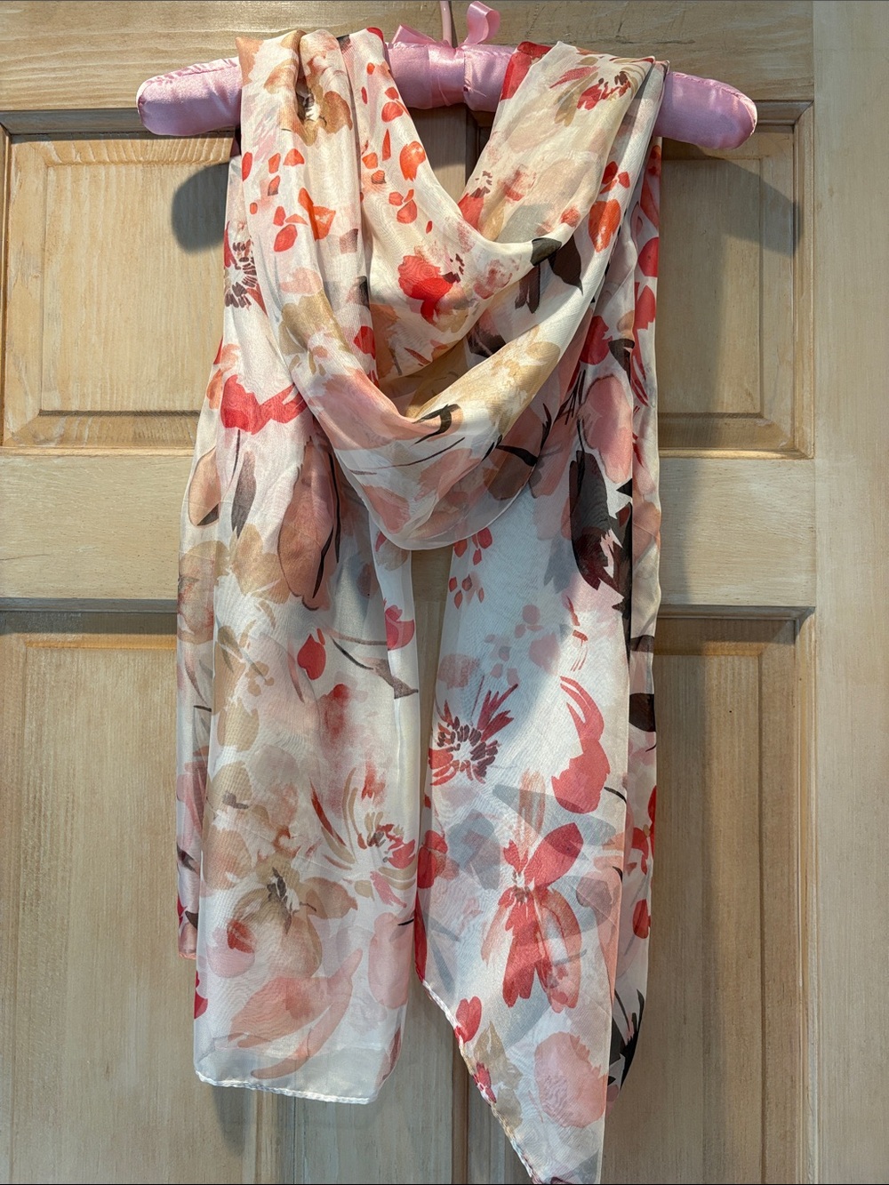 Apt9 Floral Pink Lightweight Ladies Scarf